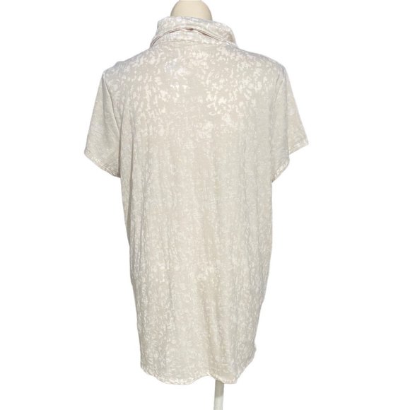 Zynergy By Chicos 4 Top 1X Valli Tunic Shirt Zip Detail High Neck Long Ashwood - Picture 4 of 10